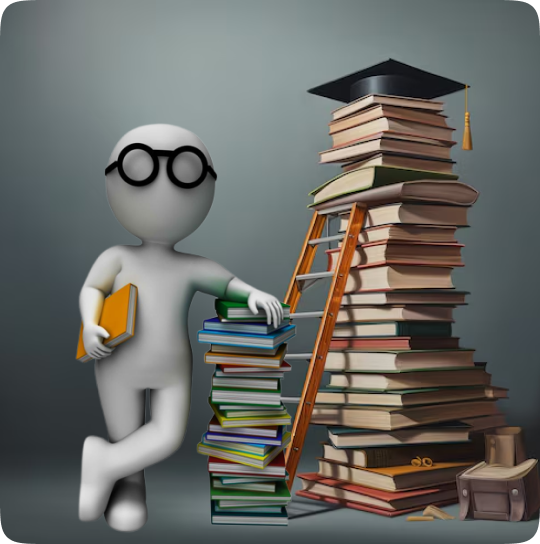 Graduate with books